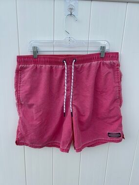 Vineyard Vines Men’s Swim Trunks Large Pink Garment Dyed Board Shorts Lined